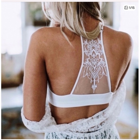 Other - White Lace Racerback Bralette - Women Intimates & Sleepwear